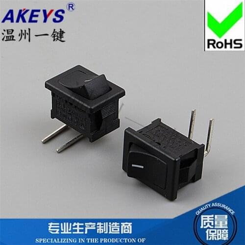 10pcs KCD1-101L Rocker button two feet Side insertion Curved foot rocker switch 116B-2PL