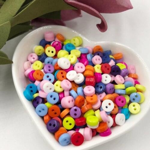100Pcs/lot 6mm Round Resin Mini Tiny Buttons Sewing Tools Decorative Button Scrapbooking Garment DIY Apparel Accessories PT38