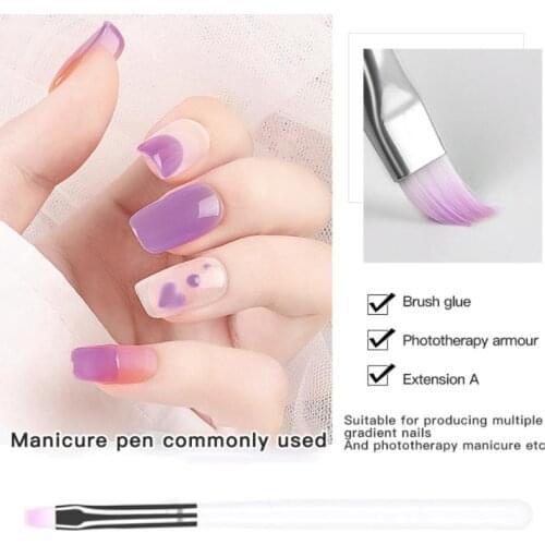 1pc Nail Brush Pink Short Handle Various Shapes Pen Crescent Petal Pen Serrated Single Manicure Tool Nail Brushes Nail ToolTSLM1