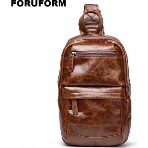 2020 Mens Waterproof Vintage Leather Travel Riding Cross Body Messenger Shoulder Sling Anti-theft Chest Casual Bag LI-2558