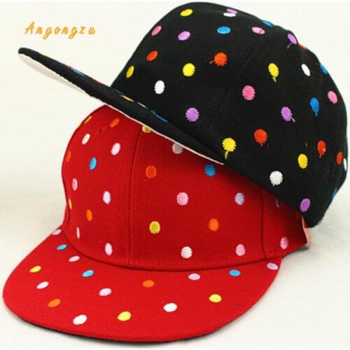 5pcs/lot Anyongzu Children Unisex Adjustable Little Embroidered Baseball Cap All match Hip Hop Flat Hat 3-8T