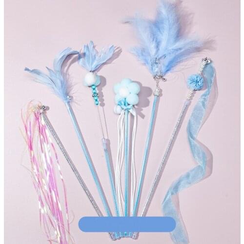 6PC Cat Feather Toy Cat Stick With Bell Cat Feather Teaser Wand Pet Kitten Interactive Chasing Toy Cat Training Toy Pet Supplies