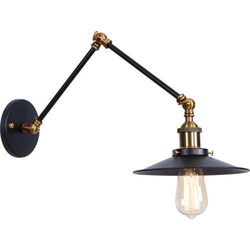 American retro loft industry iron folding lamp bedside bedroom study office wall lamp simple study corridor staircase light bra