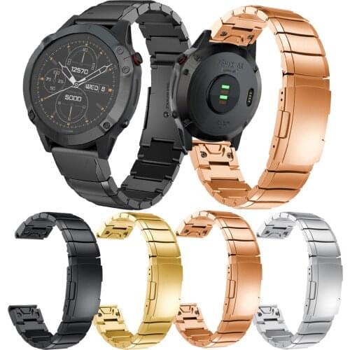 Wristband Stainless Steel 26mm Quick Release WatchBand For Garmin Fenix 6X /6xpro /Fenix 5X /Fenix 3/3 HR Watch Straps Bracelet