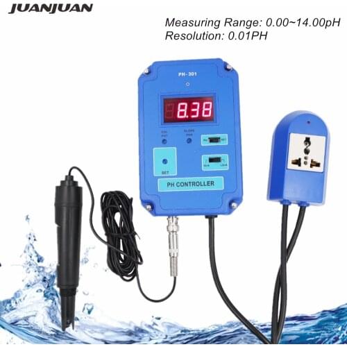 Digital pH Controller Meter Tester Water Quality Tester 0.00~14.00pH Range with Optional HI/LO Action 40% off