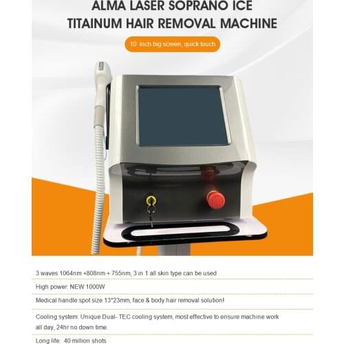Danye factory 755 808 1064 three wavelength diode laser hair removal machine with CE and ROHS certificate