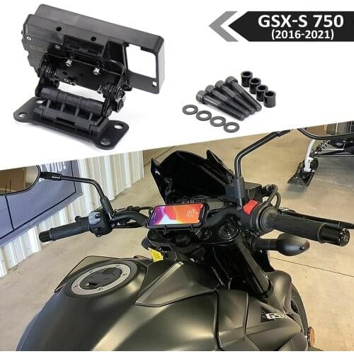GSX-S750 Motorcycle Black Mobile Phone Holder GPS Stand Bracket For Suzuki GSX-S 750 2016 2017 2018 2019 2020 2021