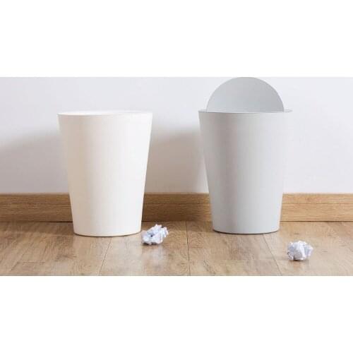 Round Trash Bin Rolling Cover Type Trash Bin Zero Trash Bin Home Garbage Storage Bin Garbage