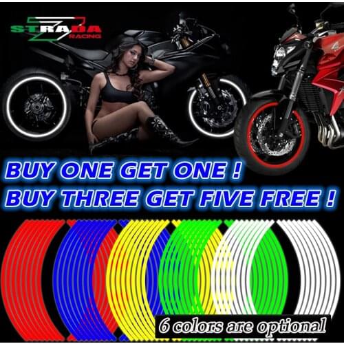 Buy One Get One Free! Motorcycle Styling Wheel Hub Rim Stripe Reflective Decal Stickers Safety Reflector For YAMAHA HONDA SUZUKI