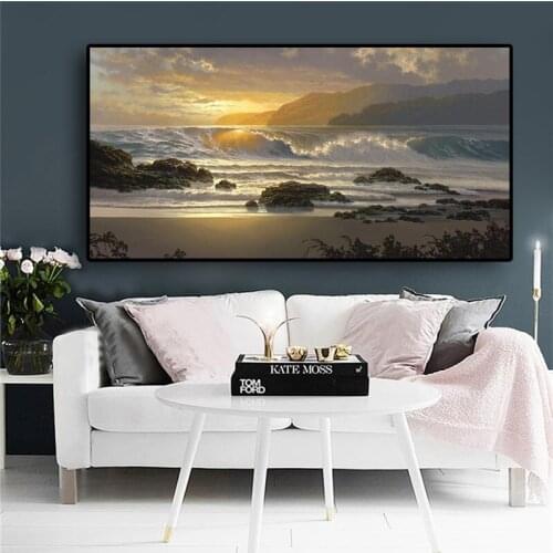 Sunset Beach Landscape mosaic diamond embroidery full square round drill Sea Wave Seascape diamond painting Large Picture N469