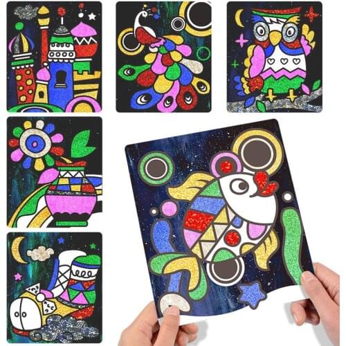DIY Cartoon Magic Transfer Painting Crafts For Kids Arts And Crafts Toys For Children Creative Educational Learning Drawing Toys