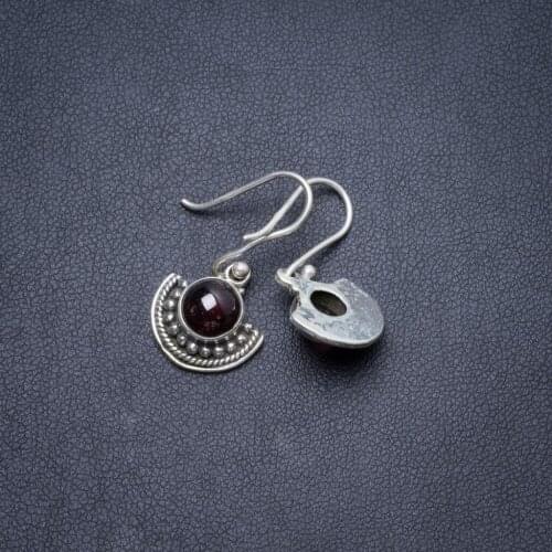 Natural Amethyst Handmade Unique 925 Sterling Silver Earrings 1" Y2555