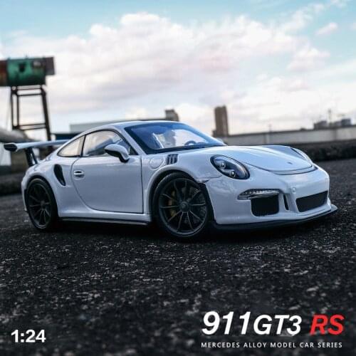 NEW 1:24 911 GT3 RS blue car alloy car model simulation car decoration collection gift toy Die casting model boy toy