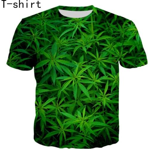 New Green Maple leaf Weeds Funny 3D Print Fashion Tracksuits Crewneck Hip HopT-shirt Plus Size S-7XL harajuku graphic t shirts