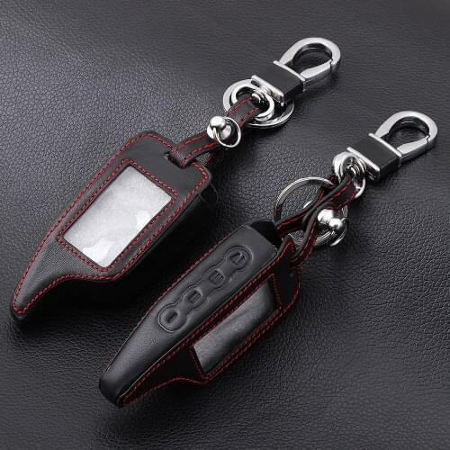 Bucada New Two Way Car Alarm Leather Case For Scher-Khan Magicar 5 6 LCD Remote Only fit Scher khan Magicar M5 Key Cover