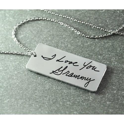 Custom Handwriting necklace, Actual Hand Writing or Signature pendant, bar necklace, signature necklace,Custom Signature