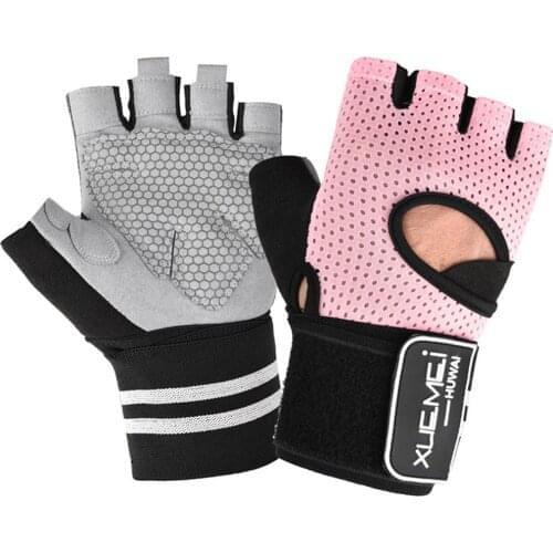 Men Women Half Finger Sports Training Gloves Gym Fitness Weightlifting Gloves Anti-slip Resistance Exercise Training Wrist Glove