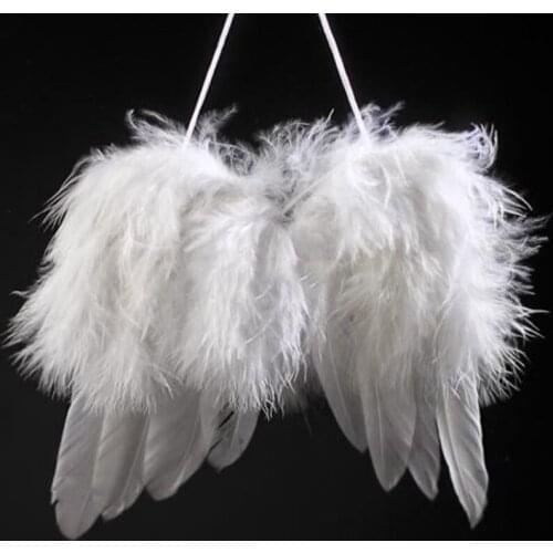 JX-LCLYL White Angel Feather Wing Decoration Christmas Tree Party Hanging DIY Ornaments