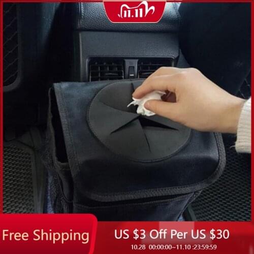 Portable Car Dustbin Garbage Bag Dust Seat Back Storage Rubbish Bin Box Case Sundries Holder Organizer Pocket Bags Trash Can