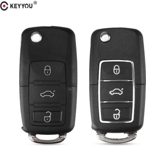 KEYYOU 3 Button Flip Folding Key Shell Case For Volkswagen Vw Golf Passat Beetle Polo Bora Replacement Fob Car Key Cover