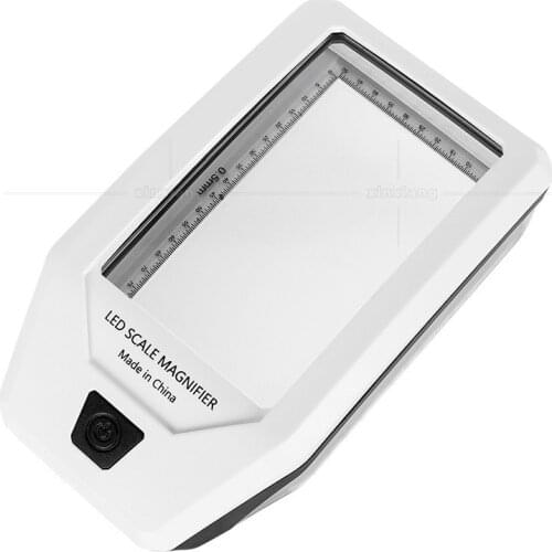 Handheld Desktop Magnifying Glass, Multi-function Paperweight Magnifying Glass with Scale LED Currency Detector Lamp for Reading