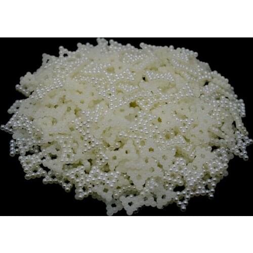 SHINE 100pcs/lot 12X9mm Ivory bowknot Shape Scrapbook Simulated Pearl Beads Sewing Buttons DIY Material Findings