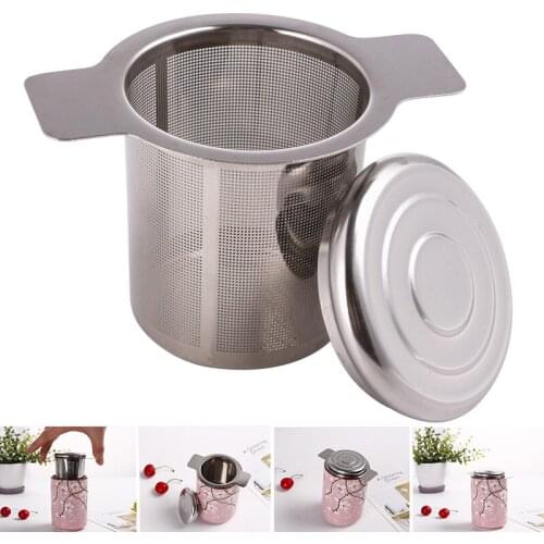 Stainless Steel Tea Infuser Filter Basket Fine Mesh Tea Strainer with 2 Handles Strainer E2S