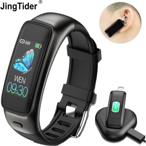 TB02 Bluetooth Earphone Smart Bracelet 2 in 1 Noise Reduction with Mic 0.96" Heart Rate Blood Pressure Smart Band Music Headsets