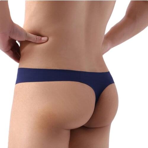 New Arrival Sexy Men Underwear Mens G-string Thongs Solid Seamless Male Panties Striped Gay Underpants Bikini Hombre Jockstrap