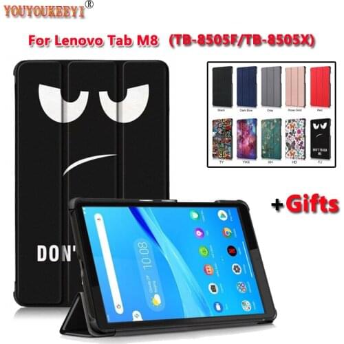 Ultra-thin Three Folding PU Leather stand cover Case For lenovo Tab M8 8inch tablet Folio magnetic case for TB-8505F/TB-8505X