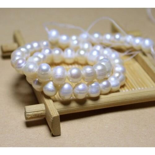 Wholesale 7-8 mm Natural Freshwater Potato Shape Pearl Beads For Jewelry Making DIY Bracelet Necklace Material Strand 14''46pcs