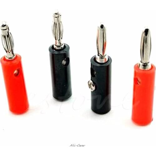 10pcs Audio Speaker Wire Banana Plug Connectors 4mm Adapter Real Cable Entry