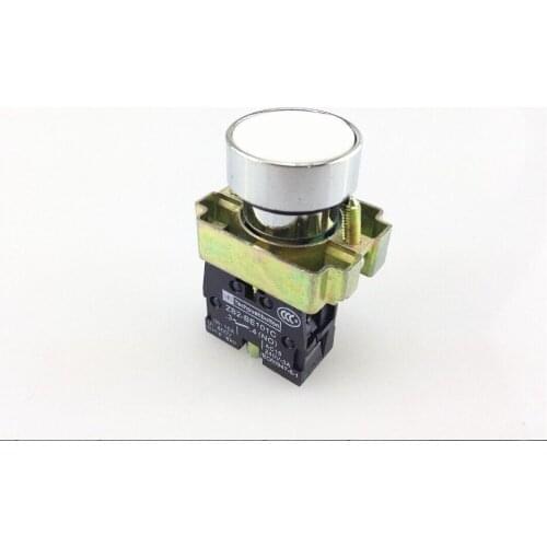 10pcs XB2-BA11 White Color Self-reset Momentary NO Flush Pushbutton Switch Flat