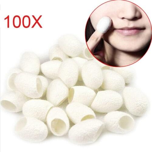 100Pcs Organic Natural Silk Cocoons Silkworm Balls Facial Skin Care Scrub Purifying Acne Anti Aging Whitening Cleaning Skin Care