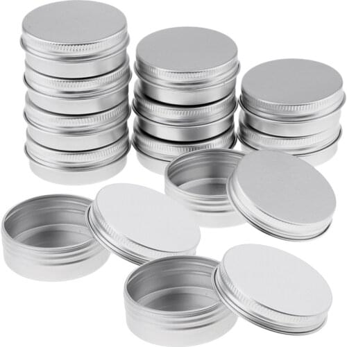12 Pack Aluminum Tin Jars 30ml Silver Screw Top Round Jars Metal Tin Cans Aluminum Containers Balm Tins