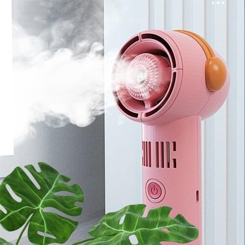 2021 Bladeless Fan Water Spray USB Rechargeable Standing Fan Portable Humidifier Fans Desktop Hand held Ventilador Dropshipping