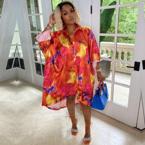 2021 Polyester New Fashion African Dresses For Women Summer Autumn Dashiki Africa Style Print Rich Bazin Dashiki Top Midi Dress