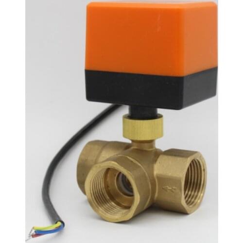 3 way electric ball valve 1/2 3/4 1 1-1/4 inch 3 port electric motorized ball valve 3 wire G electrovalve 110v