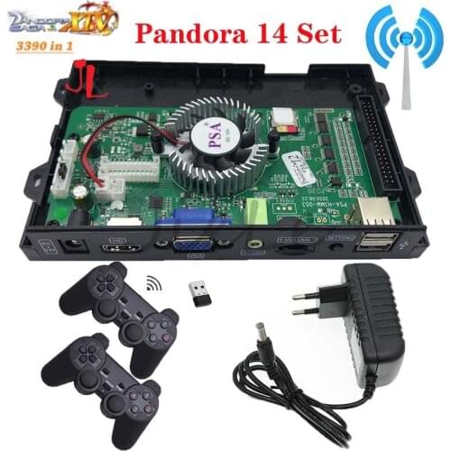 3390 In 1 Pandora Saga Box 14 Family WIFI Mainboard PCB Machine Arcade Cabinet Coin Operated HD Video Wired Wireless Gamepad