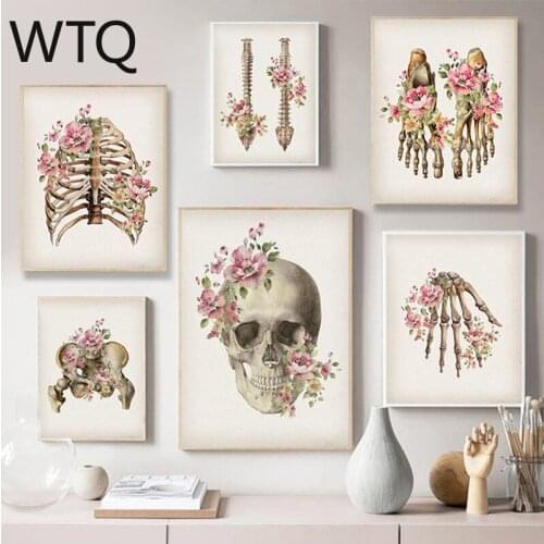 5d DIY Diamond Painting Floral Skeleton Anatomy Diamond Embroidery Full Drill Diamond Mosaic Cross Stitch Kits Home Decor Gift