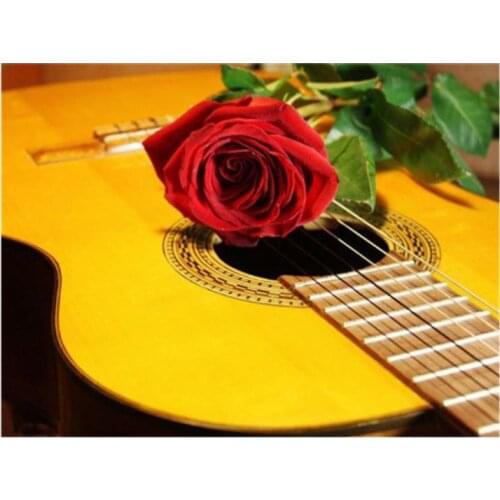 Full square diamond painting violin rose rhinestone embroidery picture flowers diamond dotz toys mosaic art wall sticker decor