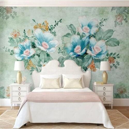 Beibehang papier peint Custom wallpaper 3d mural hand-painted floral background living room bedside sofa background wall paper