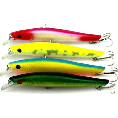 Big Sale 4pcs New Big Minnow Fishing Lure Hard Plastic Crankbait Wobblers Artificial Swimbait Hooks Fishing Tackle 14.5cm 18g