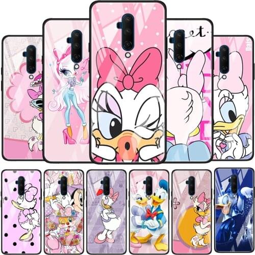 Disney Daisy Duck Tempered Glass Cover For OnePlus Z 7 8 9 7T 8T 9R Nord 5G Pro Silicone Phone Case Coque