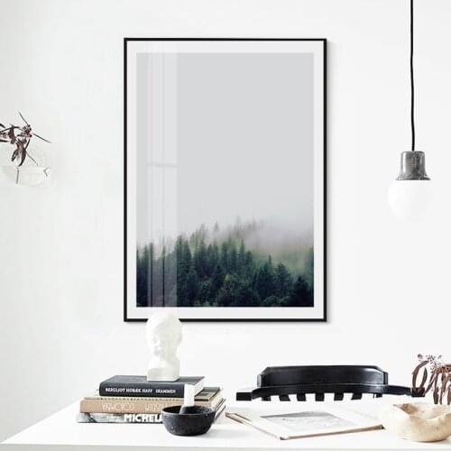 Nordic Decoration Forest Lanscape Wall Art Canvas Poster and Print Canvas Painting Decorative Picture for Living Room Home Decor