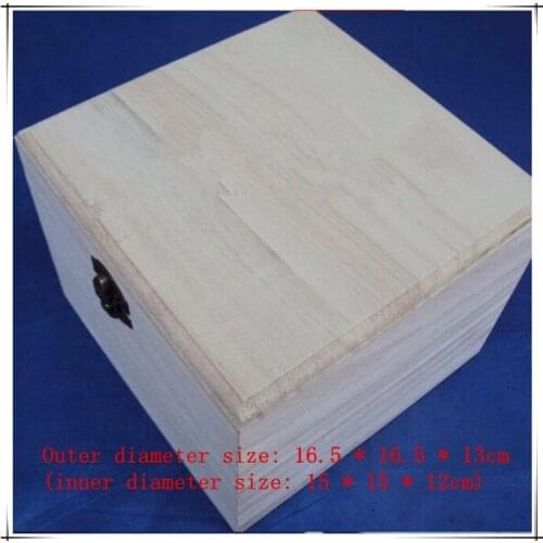 EASONOV 16.5 * 16.5 * 13cm wooden storage box square box