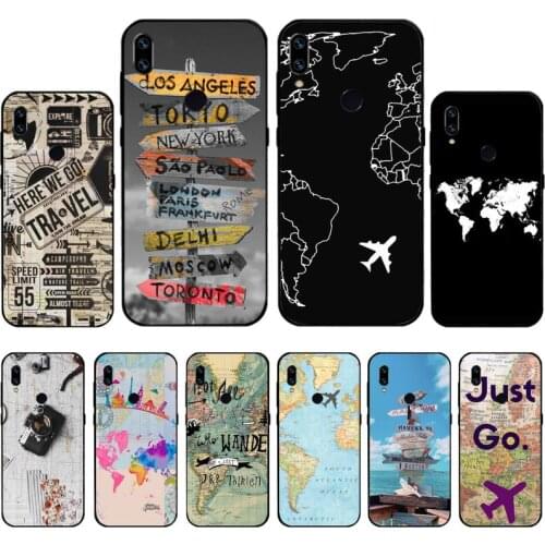 World Map Travel Phone Case coque cover funda For Xiaomi A1 F1 redmi note 5 6 7 8 10 9 s t pro