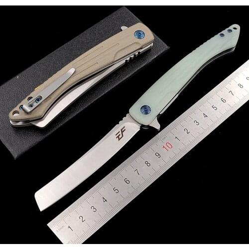 Eafengrow Made EF944 Tactical razor ball bearing flipper Folding D2 Steel G10 Camping Hunting Survival Outdoor EDC Tool Knife