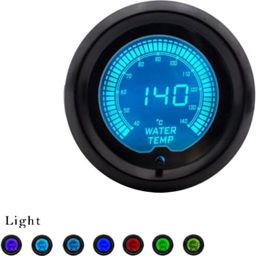 Brand New 2" 52mm EVO 7 Colors LCD Water temp gauge 40-140 Celsius Water temperature meter With Sensor