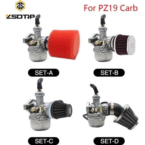 ZSDTRP PZ19 Cable Choke Carburetor For Mikuni Motorcycle Dirt Pit Bike ATV QUAD 50cc 70cc 90cc 110cc 125cc Motocross PZ19 Carb